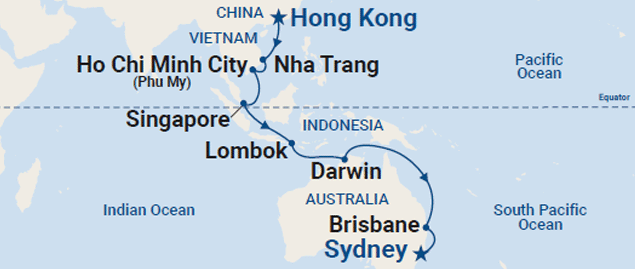 Hong Kong to Sydney cruise