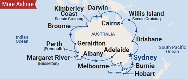 Round Australia cruise from Sydney