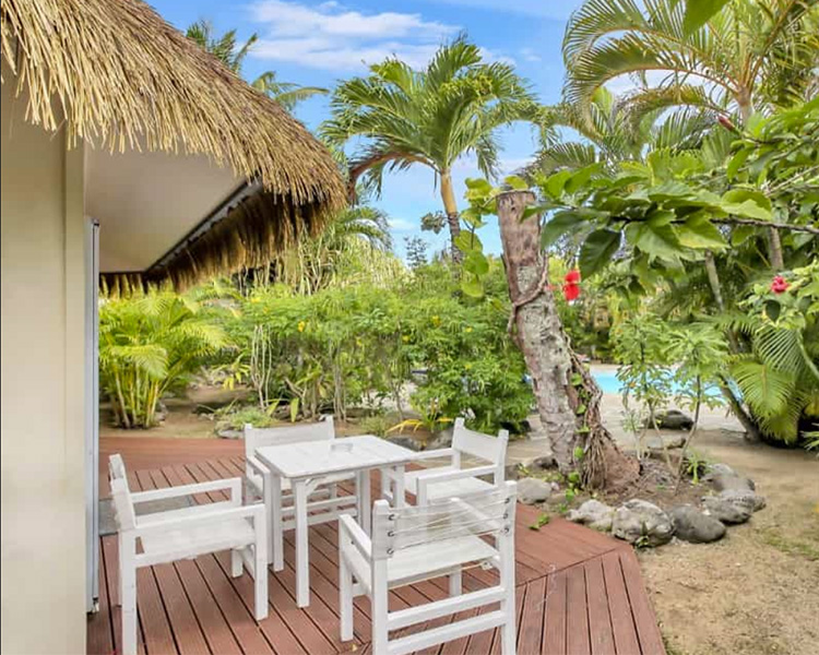Outdoor area of One Bedroom Villa at Crown Beach Resort & Spa - image courtesy of Crown Beach Resort & Spa.